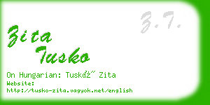 zita tusko business card